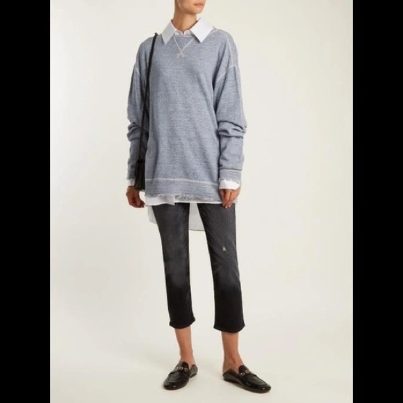 R13 Oversized distressed linen and cotton-blend sweatshirt. Size small and med - Picture 16 of 16